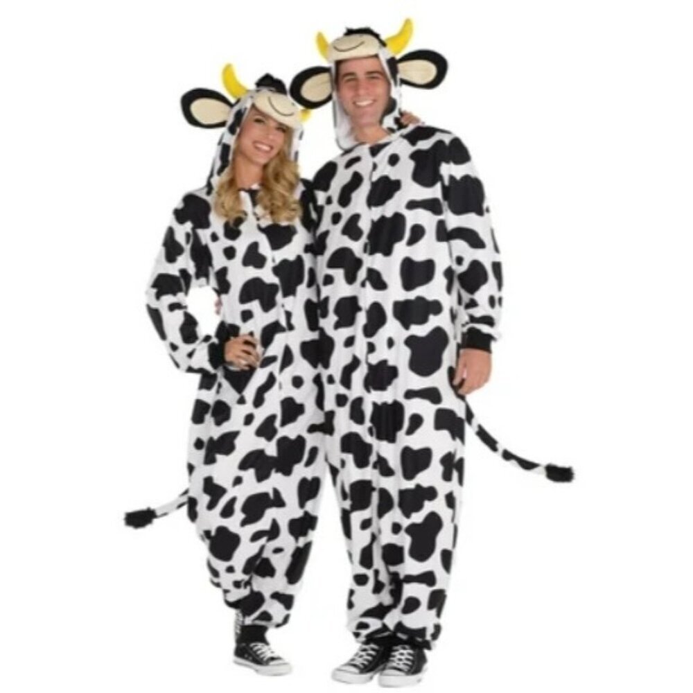 Cow Zipster Adult Unisex L/XL Fits Up to 46 Hood Jumpsuit Halloween Costume 468
